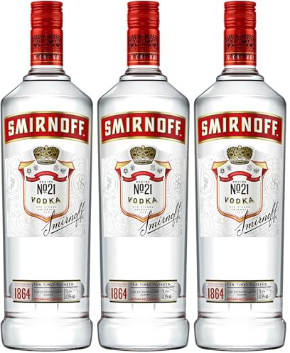 Smirnoff No. 21, vodka rojo, 1 l (Paquete de 3)