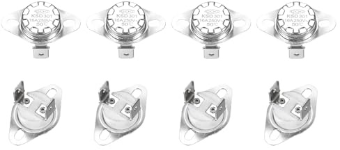 QUARKZMAN 8 Stück Thermoschalter 50°C Geschlossen 250V 16A Temperaturschalter Thermostat KSD301 Bimetall Thermoschutz für Mikrowellen, Backöfen, Kaffeemaschinen