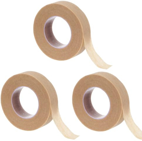 cobee 3 Rollen Micropore Tape, Selbstklebender Verband Mikroporen Band Atmungsaktives Klebeband Flexibles Mullband Nasen Tape für Wundversorgung Sport Wimpernverlängerung (1,25cm x 9,14m)