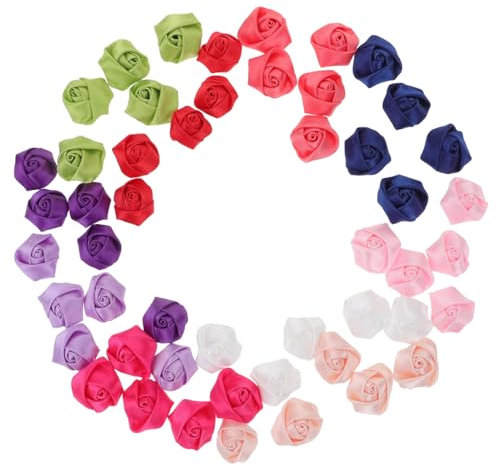 HAPINARY Artificial White Roses DIY Kit 50pcs Mini Craft Flowers Faux Rose Stems