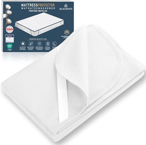 BARBONS Matratzenschoner 200x220 - Baumwolle Matratzenauflage | Oeko TEX Zertifiziert - Atmungsaktive - Wasserdicht - Waschbar - inkontinenz - Nässeschutz - Matratzenbezug