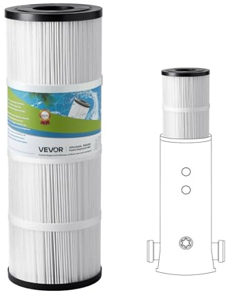 VEVOR 1 PCS Cartucho de Filtro para Piscina, Repuesto para Jacuzzi de 4,6 m², Filtro de Cartucho de Plisado Trilobal Seguro para Niños y Mascotas, Compatible con Hayward C500, CX500-RE y Pleatco