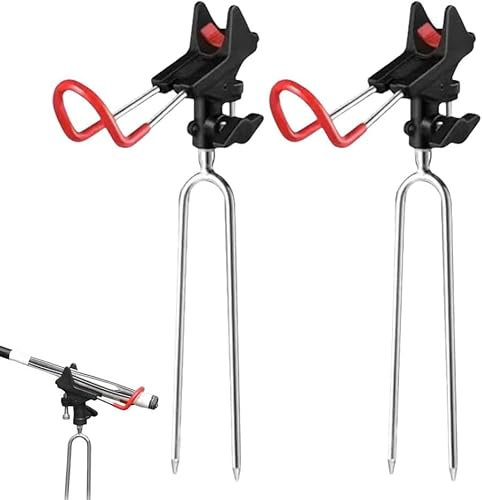 Rutenhalter, 2 Stück Angelrutenhalter, 360° Verstellbar Angelrutenhalter, Angelrutenhalter Angelzubehör Tragbar und Abnehmbar