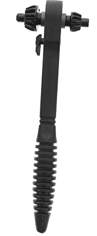 LOPUNER 2-in-1 Drill Clamp Key Ratchet Wrench, Black Metal Dual-Head Ratcheting Spanner for Repairing and Adjusting Drill Clamps with Reversible Quick-Release Design