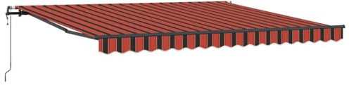 vidaXL Toldo Retráctil Naranja y marrón 400 x 350 cm Tela, Toldo retráctil Rectangular para Balcones, Sombra Moderna, Resistente a UV, Cubre Jardines y Patios