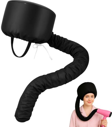 Bonnet Chauffant Cheveux, Casque pour Sèche Cheveux Bouclés Femme Professionnel, Bonnet Casque Chauffant Cheveux pour Sécher Soin pour Le Style de Séchage Curling Conditionnant en Profondeur(Noir)