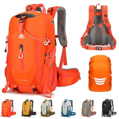 Geila ryggsäck 40 l vandringsryggsäck, utomhus camping, vandring, cykling, vandring, regnsäker ryggsäck, 40l-röd, L