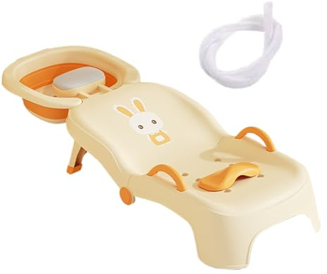 Silla De Champú Para Bebés - Silla De Lavado De Cabello Plegable Para Niños | Estación De Lavado Para El Cabello Para Niños, Asiento Reclinable Para Bebés Sin Esfuerzo Para Usar Soporte Para La Cabeza