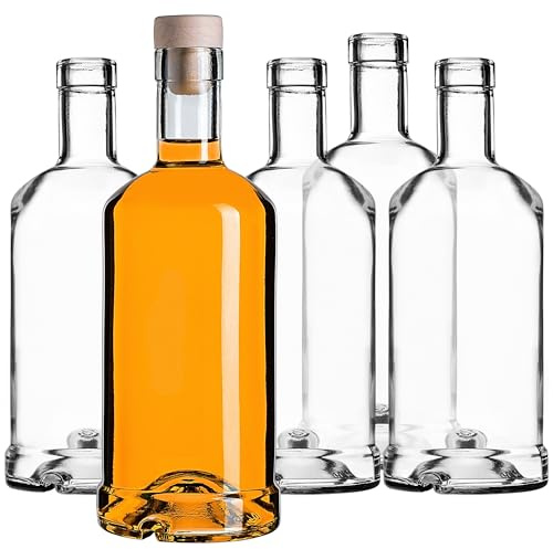 KADAX 10er Set Glasflaschen 500ml mit Korken – Leere Flaschen zum Befüllen für Likör, Schnaps, Öl & Essig, ideal zum Verschenken, Refillable Glass Bottles