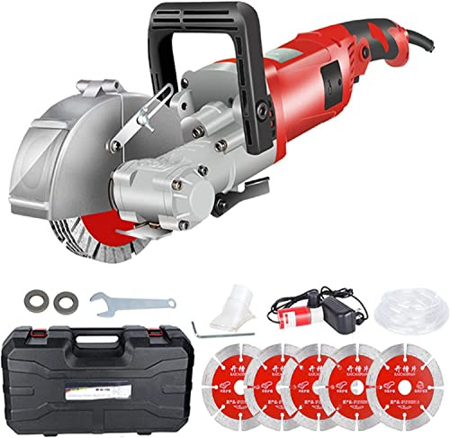 Wall Chaser 4000W - Dust-Free Cutting Machine for Brick and Concrete - Includes 5 Blades (115mm) - High Speed (7500 RPM) - Ideal for Slotting and Grooving