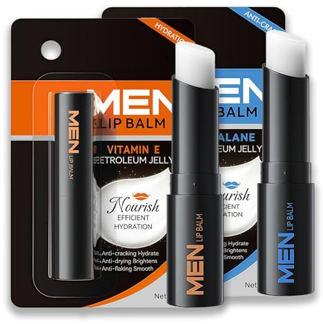 Lip Balm Men - Moisturizing Lips Treatment, Healing for Cracked Chapped Lips, Non-greasy Natural Long-Lasting Hydration, Mini Lip Balm Multipack Lip Care Gift Set for Women Men