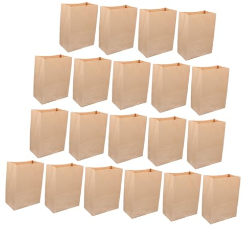 FONDOTIN Kleine Kraftpapiertüten Faltbar und Tragbar aus Braunem Kraftpapier 20 Stück für Schokolade und Süßigkeiten zur Aufbewahrung zu Hause