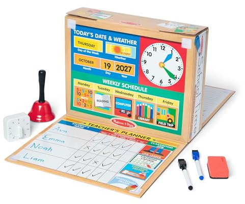 Melissa & Doug School Time! Classroom Play Set Game - Be Teacher or Student - FSC Certified