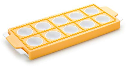 Tescoma 630875 Delicia Stampo per Raviolini Tondi, Plastica, Giallo, 10 Pezzi, 1 Pezzo