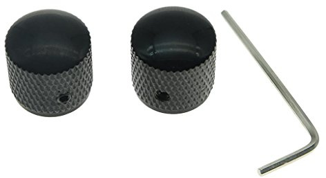 kaish 2 schwarz Metrisches Bass Gitarre Kuppel Knöpfe Metall Knopf, passend für Precision P Bass