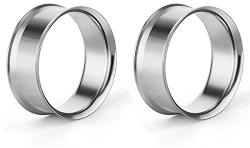 COTTVOTT 2pcs Surgical Stainless Steel Flesh Tunnels Double Flare Ear Plugs Expanders 5/8