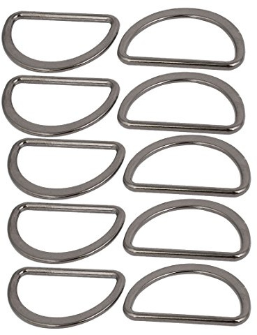 sourcing map 10 Stück 40mm/1.6'' Innenbreite Zink-Legierung D geschweißt Ring Silber Schwarz DE de