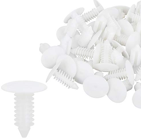 X AUTOHAUX Lot de 40 rivets en plastique pour pare-chocs de voiture Blanc 7 mm