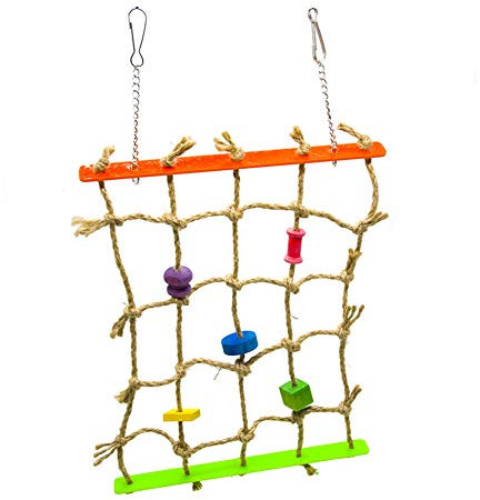 Ototon Vogelspielzeug aus Naturholz, Kunststoff, Spielzeug Schaukel mit Glocke, Zubehör zum Aufhängen, Dekoration für Papageien, kleine Tiere