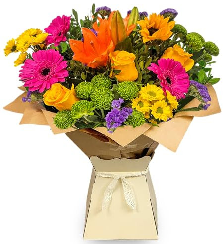 Vibrant Value Hand-Tied Flower Bouquet - Fresh Flowers Just for Mom - Next Day Prime Delivery - Perfect for Mother's Day, Birthdays, and Special Occasions