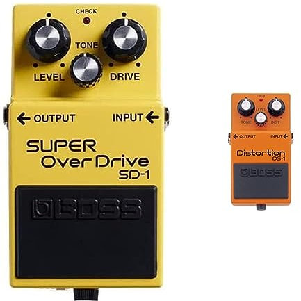 BOSS SD-1 SUPER OverDrive Effects Pedal for Guitar and Bass & DS-1 Distortion Pedal, Classic Tones for All Types of Music, The benchmark in Guitar distortion