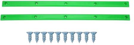 Skateboard Accessories, 2Pcs Rib Bones Rails Skateboard Rails Protector Wear-resistant Flexible Ribs Bones Board Rails with Mount Screws(green)