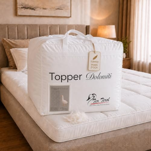 TOPPER per Materasso in PIUMINO Oca TEX TIROL © DOLOMITI 50% Piumino Oca / 50% Piuma Oca - Matrimoniale cm. 160x190