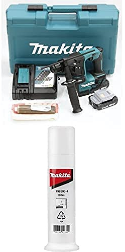 Makita DHR171RAX3 Akku-Bohrhammer für SDS-PLUS 18V / 2,0 Ah, 2 Akkus + Ladegerät + Zubehör im Transportkoffer + Bohrer-Meisselfett 100ml