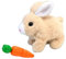 LYINUR Interactive Rabbit Toy with Carrot, Easter Bunny Toy Pet Hopping Plushie, Realistic Walking and Talking Jumping Rabbit Toys, Cute Funny Plush Stuffed Bunny Pal for Birthday, Yellow