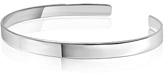 Mary & Jules offener Armreif Silber, Durchmesser ca. 6,2 cm, Breite 5 mm, breites silbernes Echtschmuck Armband, Armspange aus recyceltem Silber