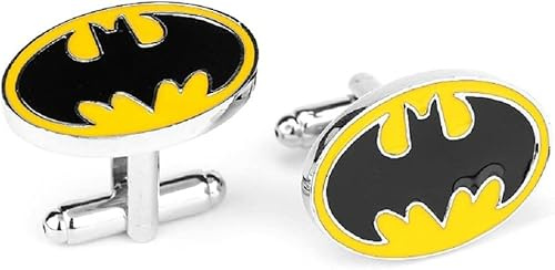 SUMA SHOP Gemelli Super Eroi Stormtrooper, Gemelli per Camicia Per il vostro fidanzato, padre o parenti, con confezione regalo Colore Argento e Giallo Collegamenti Di Polsino (Giallo)