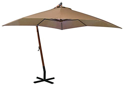 vidaXL Ampelschirm mit Mast Taupe 3x3 m Massivholz Tanne