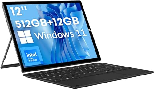 KOZYOU Ubook X Intel i5 10210Y 12 pulgadas Windows 11 2 en 1 Tablet PC portátil 2K IPS 8GB + 512GB 2.4G/5G Wifi incluye teclado