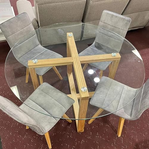 SYUFRE Tapa De Cristal para Mesa Redonda Tablero De Vidrio Redondas Vidrio Templado Transparente para Mesa De Comedor Diámetro 35cm ~ 100cm para Mesa De Comedor Cocina Jardín (Size : Ø 58cm(23Inch))