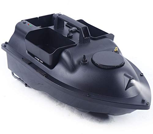 Futterboot mit LED-Nachtlicht, 500m Fernbedienung Fischköderboot 2kg Ladetrichter, RC Angelköderboot mit 3 Köderboxen