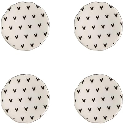 Clayre & Eef Türknauf 4er Set Ø 4 cm Beige Keramik Herzen Möbelknopf
