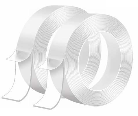 Cuzlarmul Double Sided Tape Heavy Duty, Strong Nano Double Sided Sticky Tape Extra Large(5.0m * 2.0cm), Multipurpose Clear Adhesive Tape for Carpet Mats/Paste Items/Photos Frames/Craft Wall Mounting