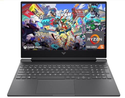 HP Victus 15.6 144Hz FHD Gaming Laptop AMD Ryzen 5 7535HS, 64GB DDR5 RAM, 2TB SSD, AMD Radeon RX 6550M, Beats RTX 2050, teclado retroiluminado, Windows11 Pro, Mica Plata