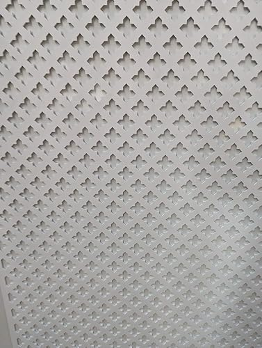 Dekorative, lasergeschnittene MDF-Kreuzmuster (KZ2) Wandpaneele, 3 mm dick, weiß grundiert oder unggrundiert, verschiedene Größen (weiß grundiert, 620 x 600 mm)