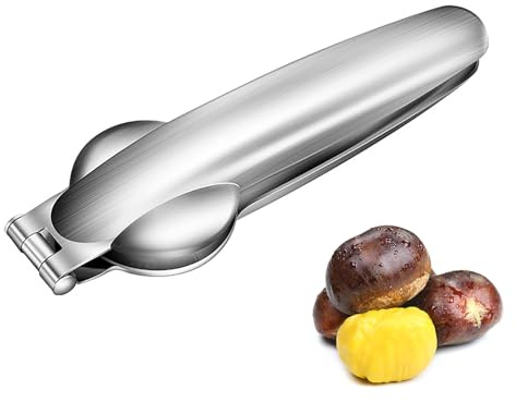CHSEEO Pinza para Castañas, 1 Pieza de Acero Inoxidable 304 Abrelatas Rápido para Castañas, Cortador de Castañas Portátil y Ergonómico Herramientas de Cocina