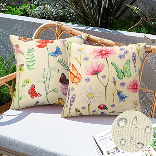 Aisybaklyn Fundas Cojines 45x45 Fundas de Cojines para Sofa Funda Cojin Sofa,Impermeable Cojin Exterior,adatto per Decorazione di Giardini, Balconi, Terrazze, Picnic, Feste, Matrimoni,Juego de 2
