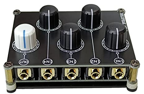 Controllo passivo a livello di linea da 3,5 mm, mini mixer audio passivo a 4 vie stereo mixer audio AUX 4 in 1 in uscita