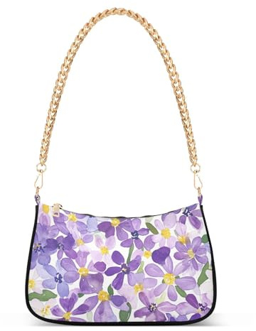 sanluoli Hortensias Beauty Flowers Sac à bandoulière tendance pour femme Violet, Hortensias Beauté Fleurs Violet