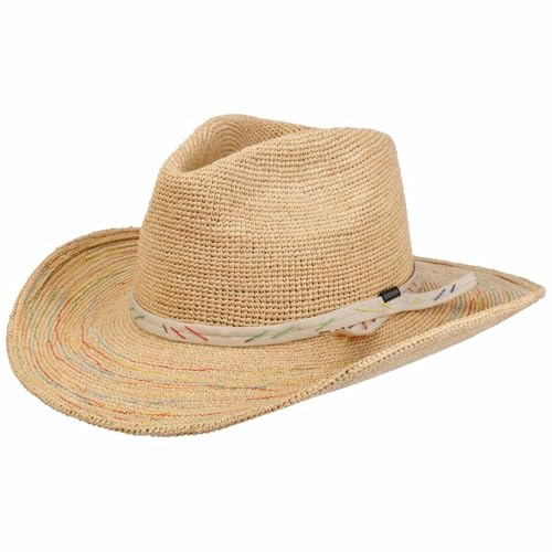 Stetson Western Crochet Strohhut 100% Raffia Damen Sommer Natur M (56-57 cm)