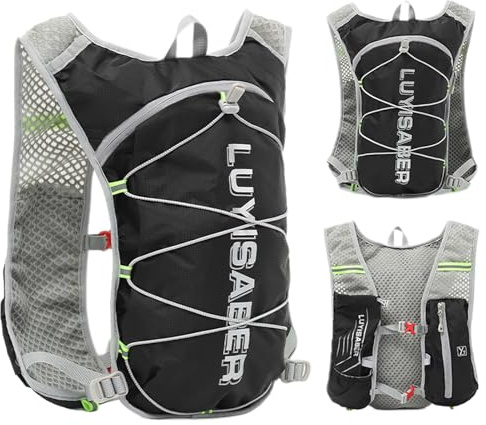 Chaleco de hidratación para correr - paquete de vejiga de 1,5 L para corredores | Chaleco de carreras de senderos ligeros con tirantes ajustables, almohadillas traseras transpirables para senderismo