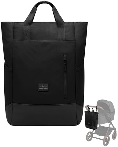 Johnny Urban Wickelrucksack & Wickeltasche für Kinderwagen Schwarz - Blair - Kinderwagentasche mit vielen Fächern & Flaschenhalter - 16 Liter Volumen - Wasserabweisend