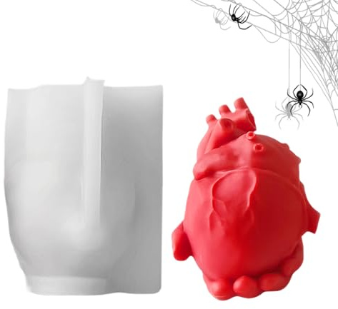 Stampo Per Candele | Stampo Anatomico Realistico Per Candele A Cuore Umano 3D,Strumento Antiaderente per Artigianato per Muffin, Dolci, Argilla, Cemento, Resina, Cioccolato e