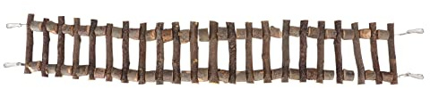 Naroote Pont d'escalade en Bois de Pommier pour Animaux de Compagnie, Jouet Balançoire Durable pour Petits Perroquets, activité d'enrichissement (70CM)