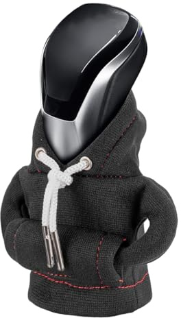 Schaltknauf Hoodie - Schaltknauf Abdeckung Auto (Mini Hoodie für Gangschaltung) - Schwarzer Überzug für Dekorative Auto-Accessoires - Passend für die Meisten Fahrzeuge(1 Stück)