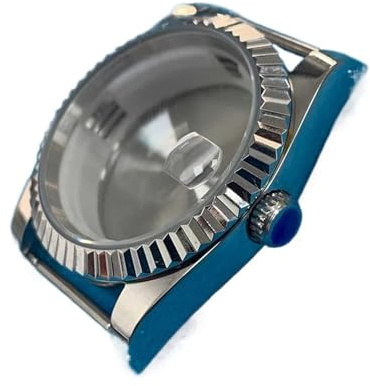 NLNKDTDPAK 36 mm klockfodral i rostfritt stål for 8215 2813 8205 8200 Passar for rörelse Räfflad infattning Mineralglas spegelväska Klockdelar